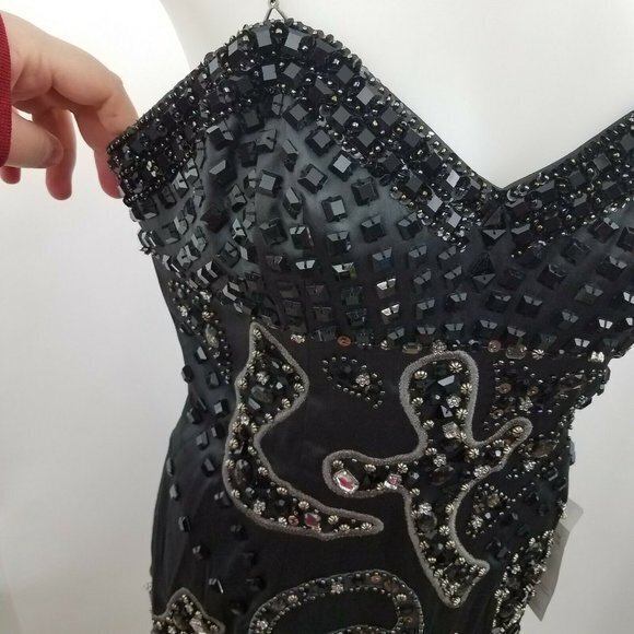 Mandalay Lord & Taylor Gray Beaded Spaghetti Strap - Picture 2 of 10